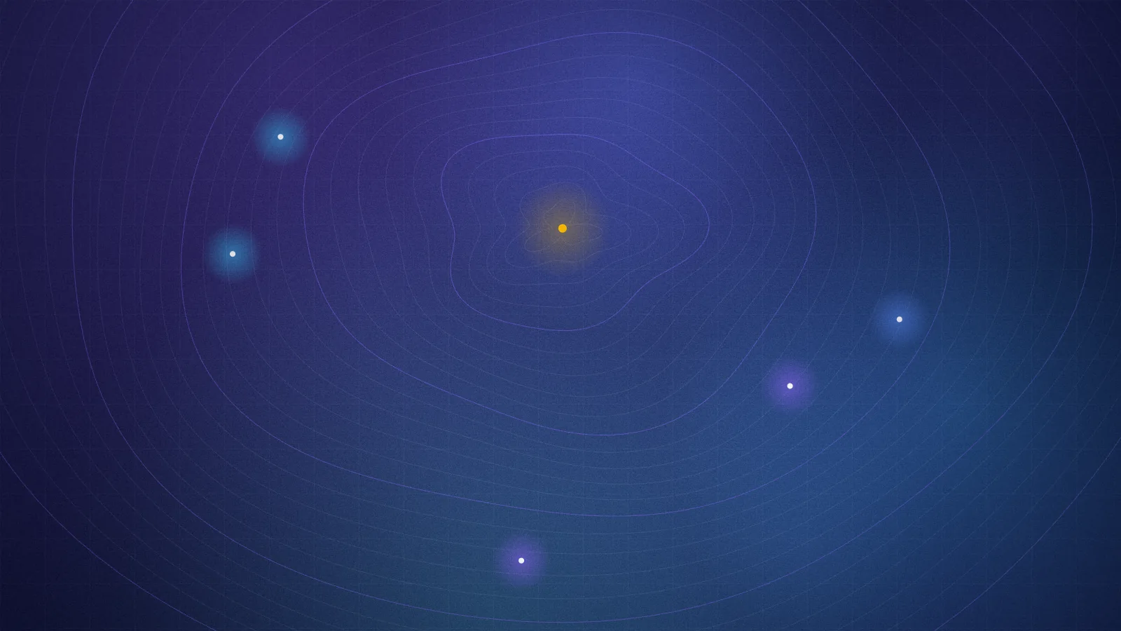 Abstract art: a soft gradient field with contour lines and a few bright points
